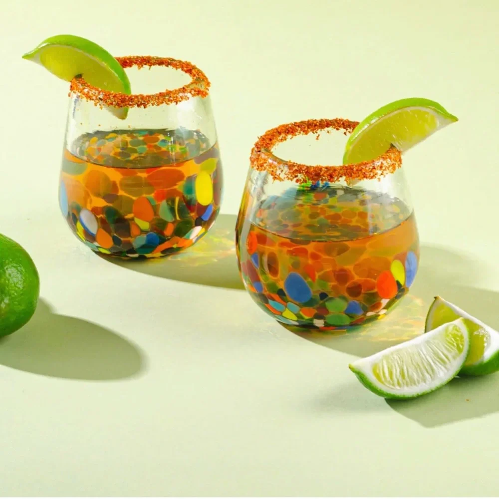 Stemless Wineglass in Confetti Dots| 12 oz.